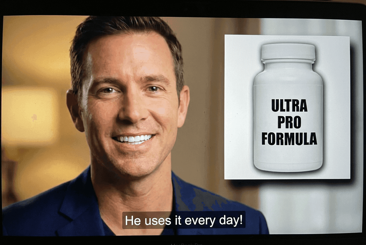 Marketplace listing with unauthorized celebrity video testimonial, detected by Lasso video celebrity detection