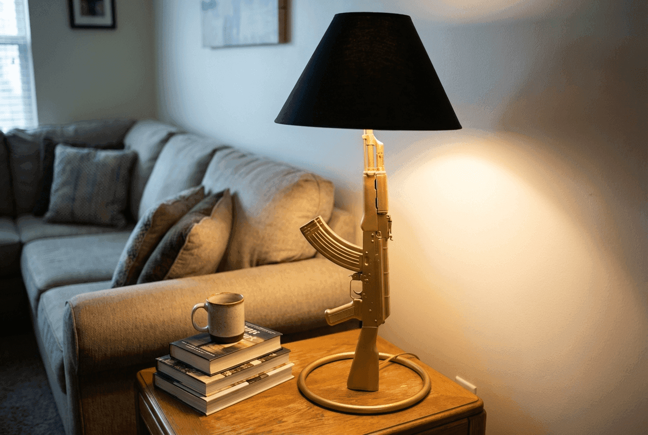 AK47 lamp detected as weapon-like object by Lasso AI image moderation