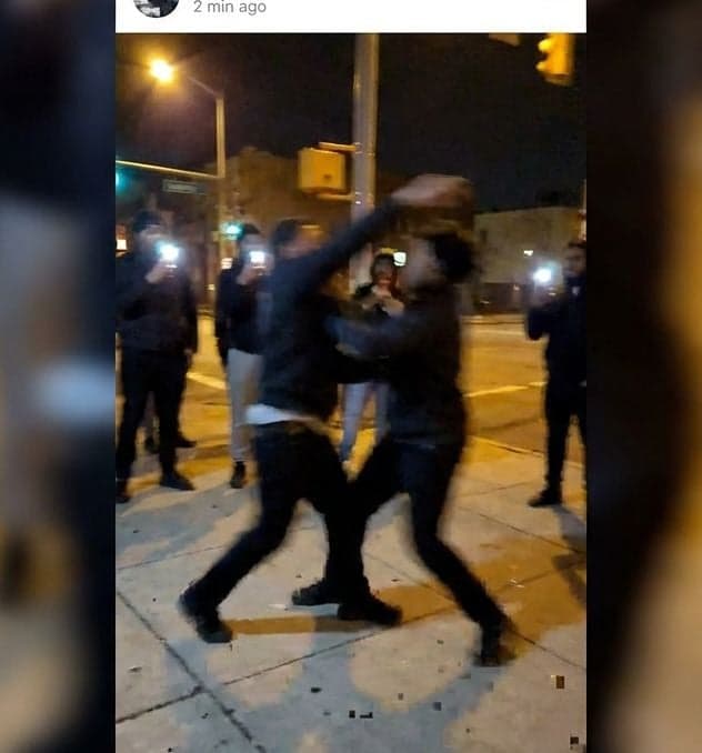 Street fight in social media feed flagged for violence